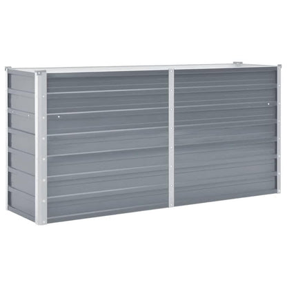Arriate Elevado De Jardín Acero Galvanizado Gris 160x40x77 Cm_0