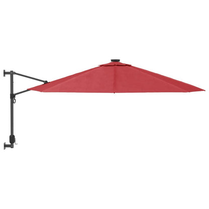 Vidaxl Sombrilla De Pared Con Led Rojo Brillante 290 Cm_3