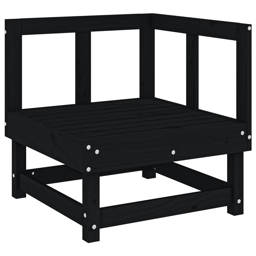 Vidaxl Juego De Sofás De Jardín 5 Piezas Madera Maciza De Pino Negro_3