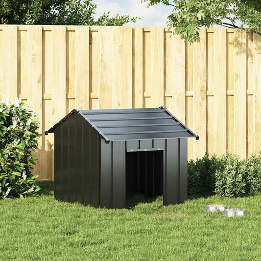 Caseta Para Perros Con Techo Acero Galvanizado 85x107x81 Cm_0