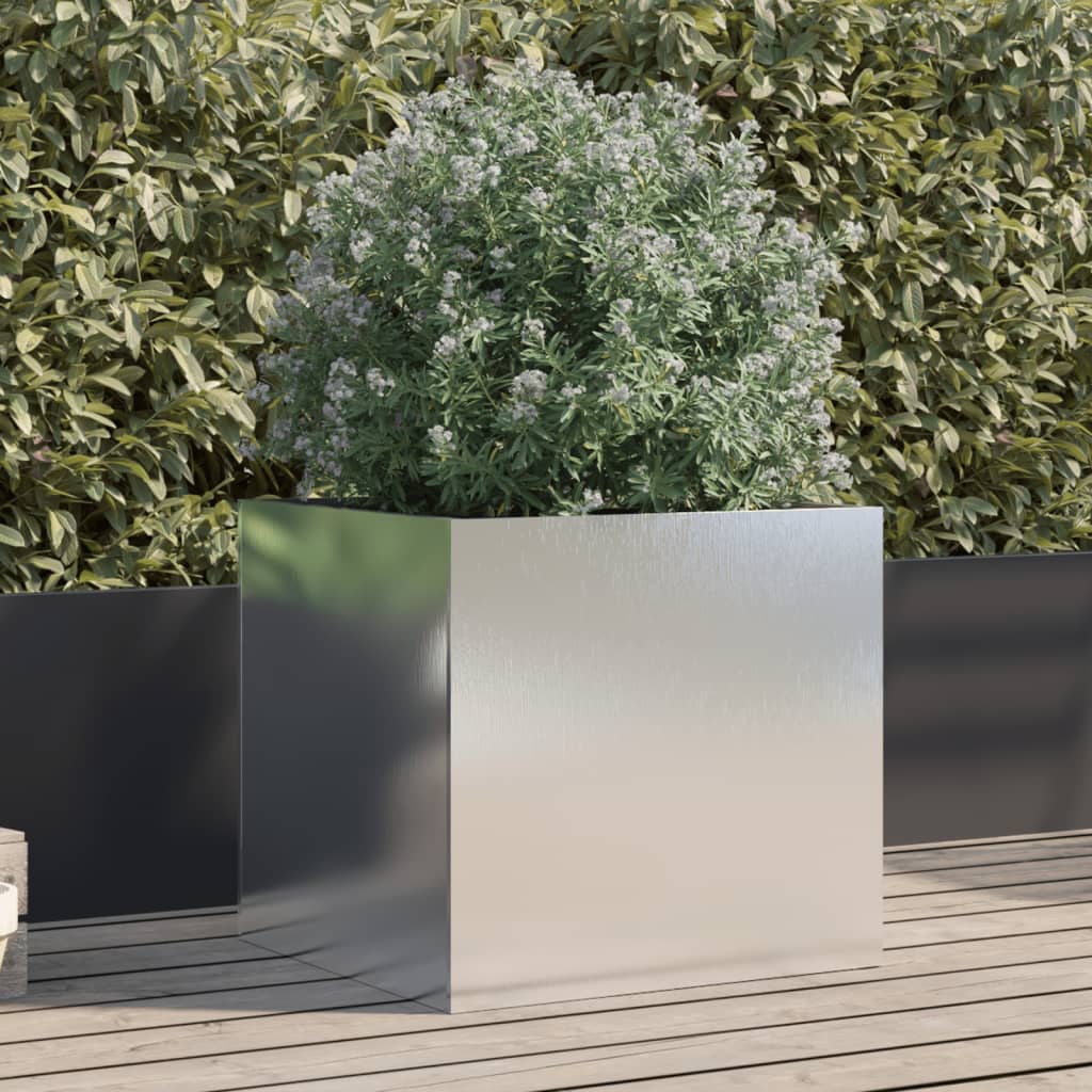 Jardinera De Acero Inoxidable Plateado 49x47x46 Cm_1