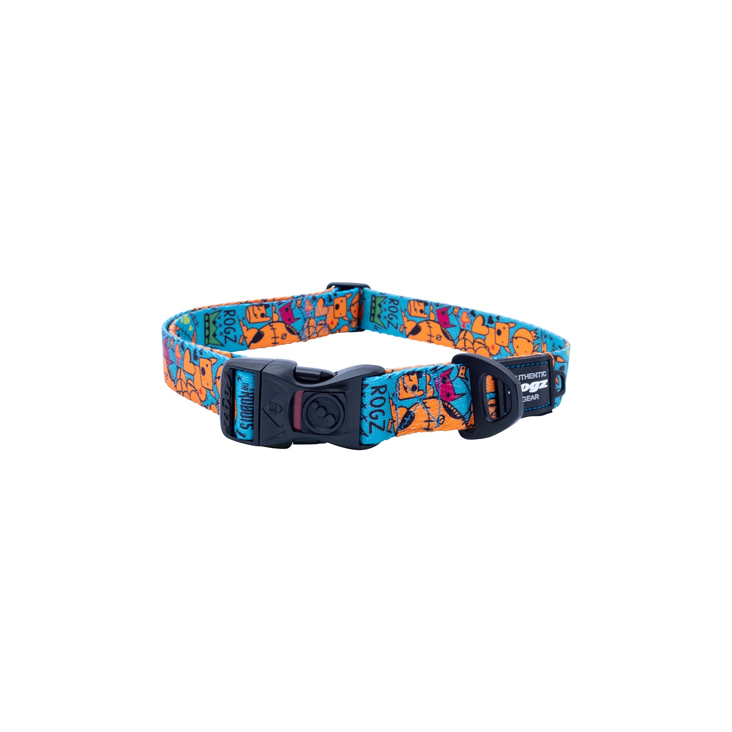 Collar Para Perro, Modelo Fusion De Rogz, Estampado Graffiti Azules. Talla S (8-14kg)_3