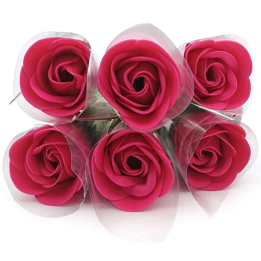 Pack De 6 Rosas De Jabón Para Baño Aromático Relajante (fucsia) - Regalo Original Para Días Especiales - Aroma Atalcado_0