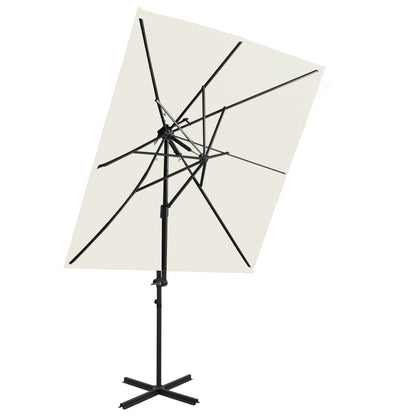 Vidaxl Sombrilla Jardín Voladiza Con Cubierta Doble Arena 250x250 Cm_0
