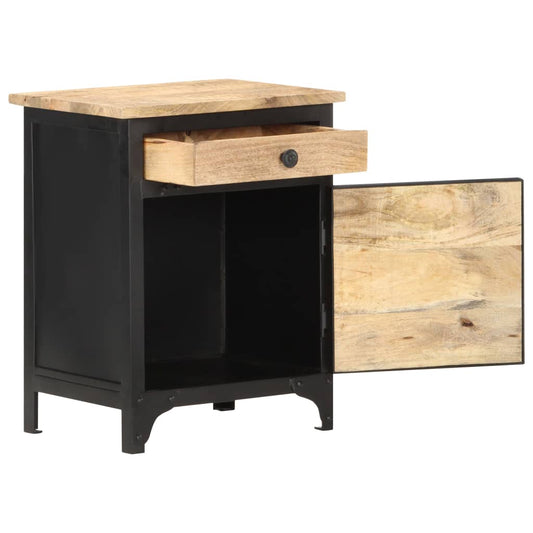 Mesita De Noche De Madera Maciza De Mango 40x30x50 Cm_0