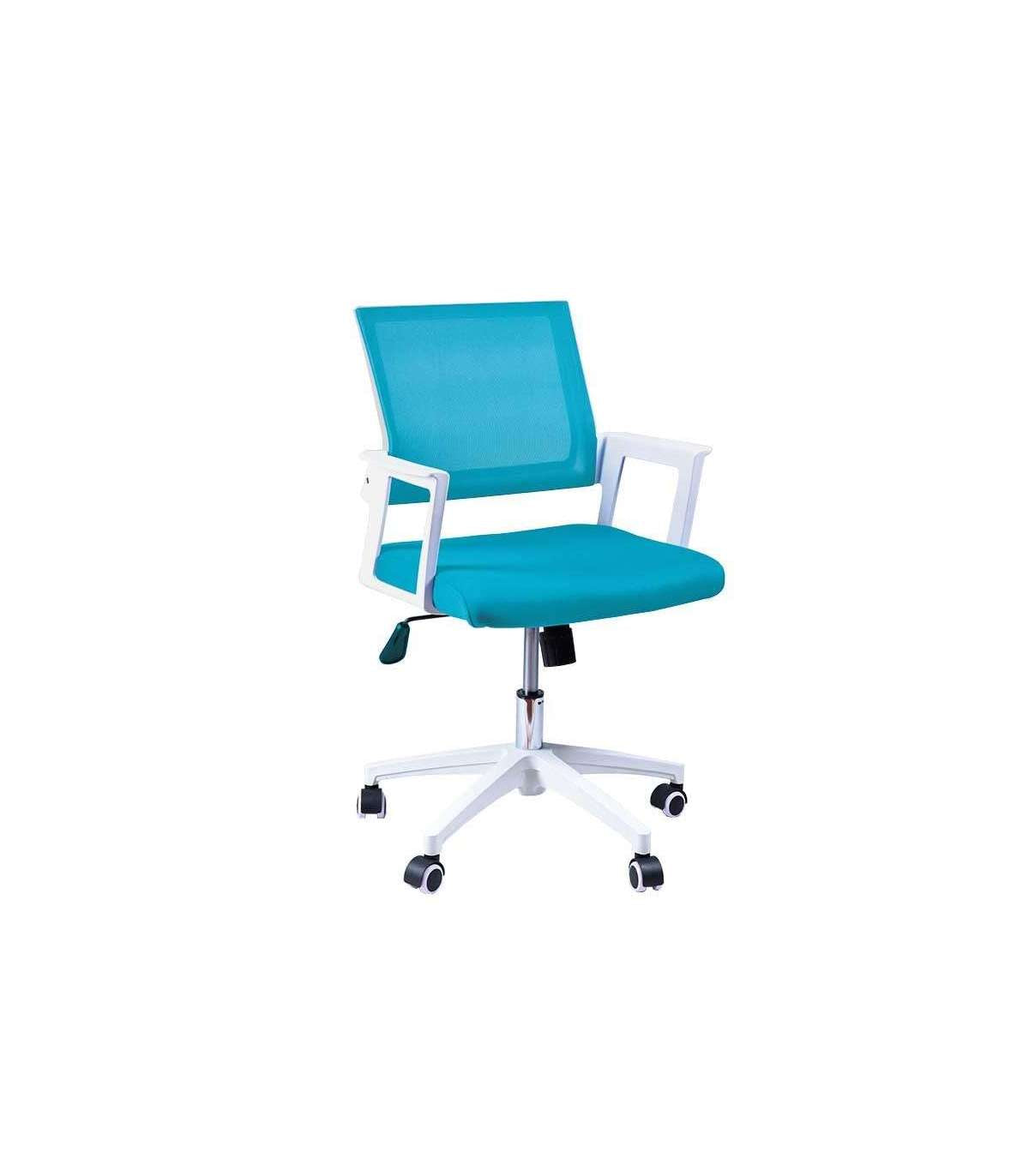 Silla Despacho Giratoria Elevable Azul, 58cm(ancho) 83/93cm(altura) 64cm(fondo)._0