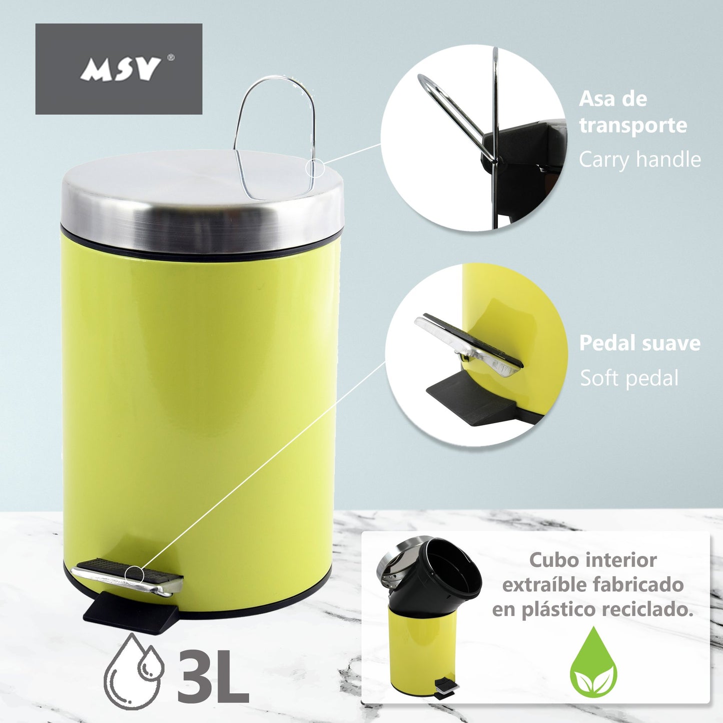 Cubo Pedal Metalico 3l Verde_1
