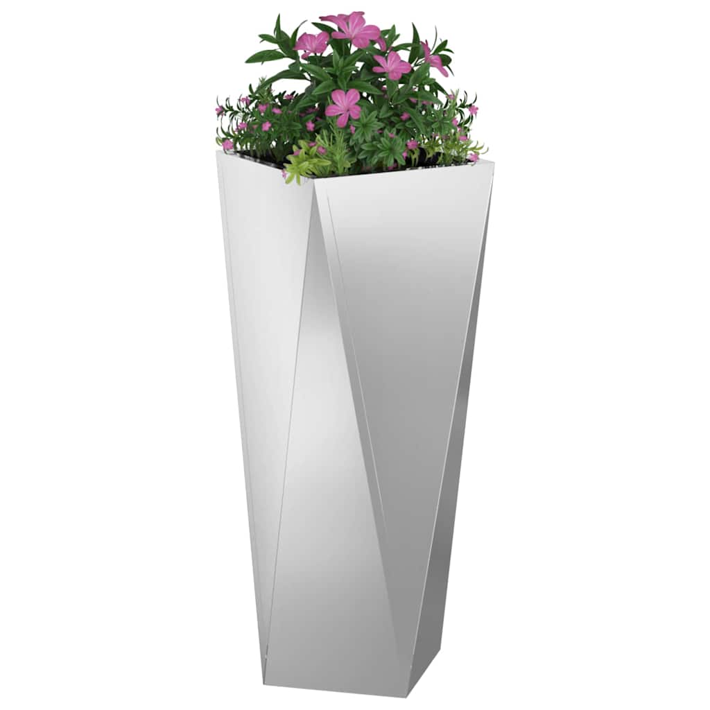 Jardinera 2 Uds. Plateado 30 X 30 X 75 Cm Acero Galvanizado_2