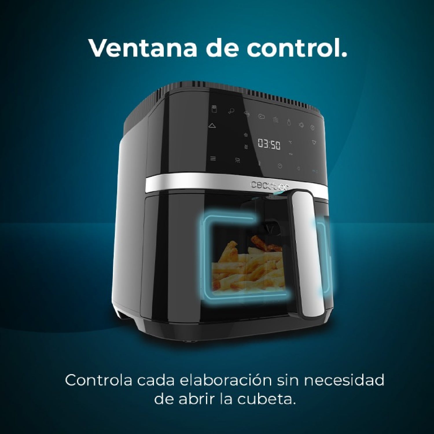 Freidora De Aire Sin Aceite De 5 L Cecofry Drip 5000 Air Fryer. 1500 W, Spray De Agua, 8 Menús, Tecnología Perfectcook, 80-200ºc, Ventana, Luz Inter_1