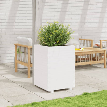 Jardinera Madera Maciza De Pino Blanco 50x50x72,5 Cm_2
