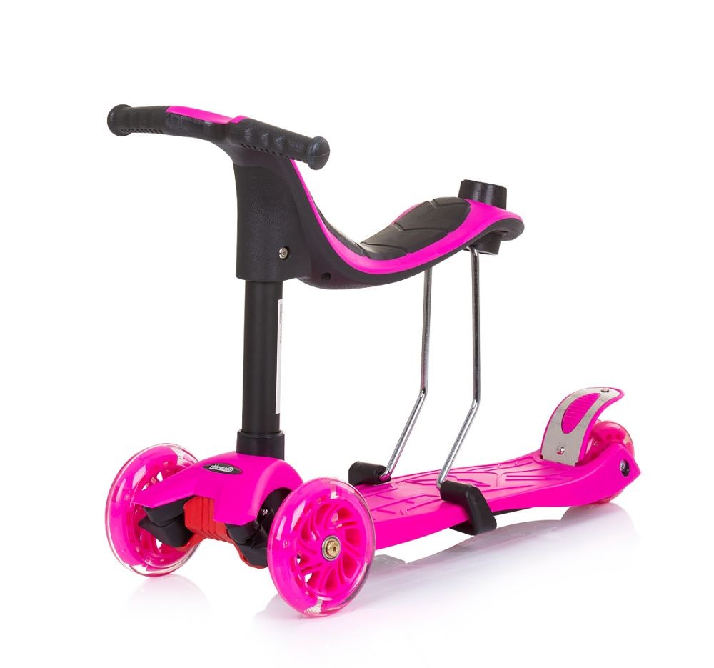 Patinete Infantil 3 En 1 Multi Plus Con Asiento Y Mango Parental Pink_2