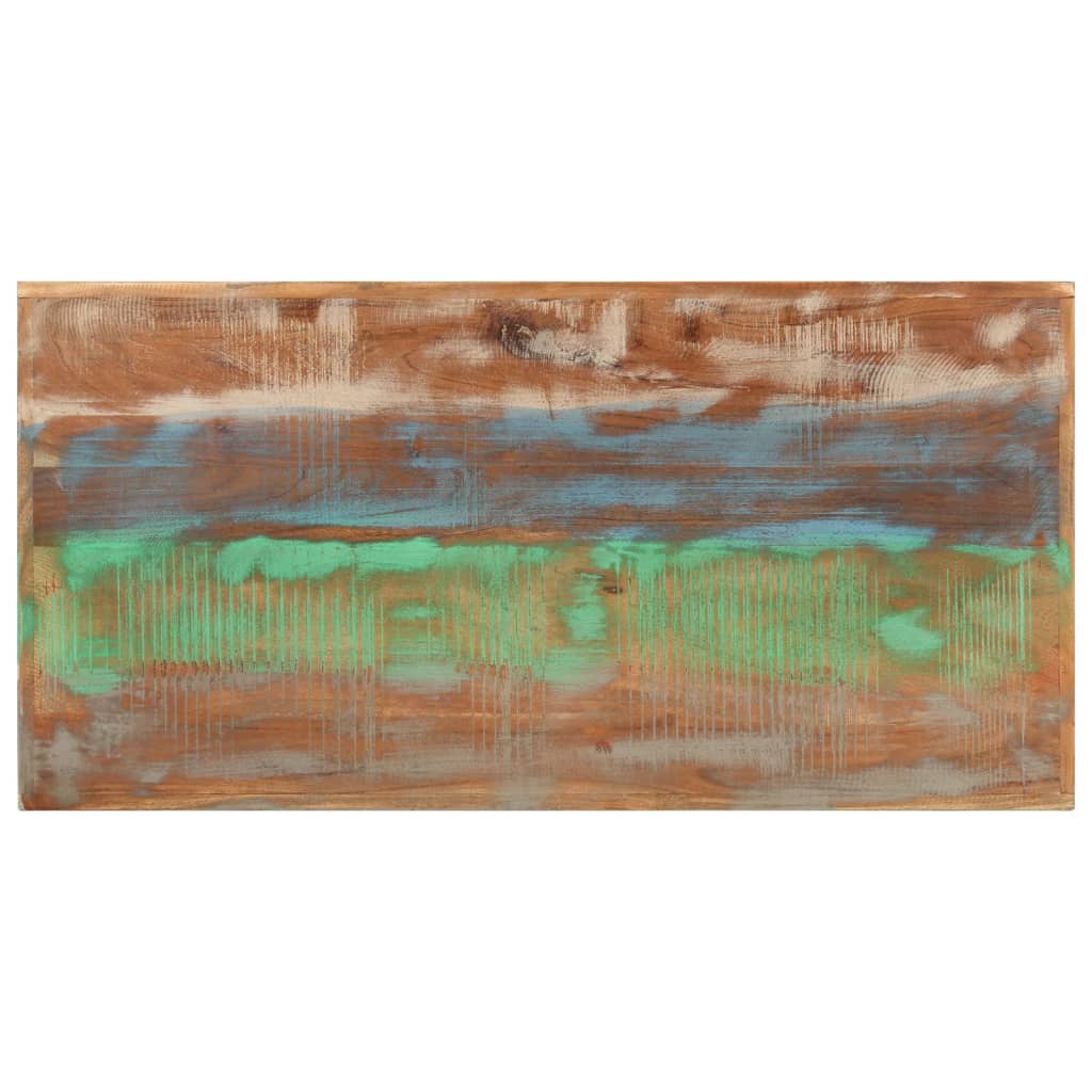 Mesa Alta De Hierro Y Madera Maciza Reciclada 110x55x107 Cm_2