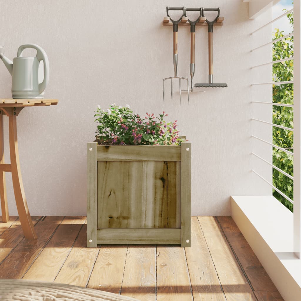 Jardinera Madera Maciza De Pino Impregnada 40x40x40 Cm_2