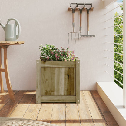 Jardinera Madera Maciza De Pino Impregnada 40x40x40 Cm_2