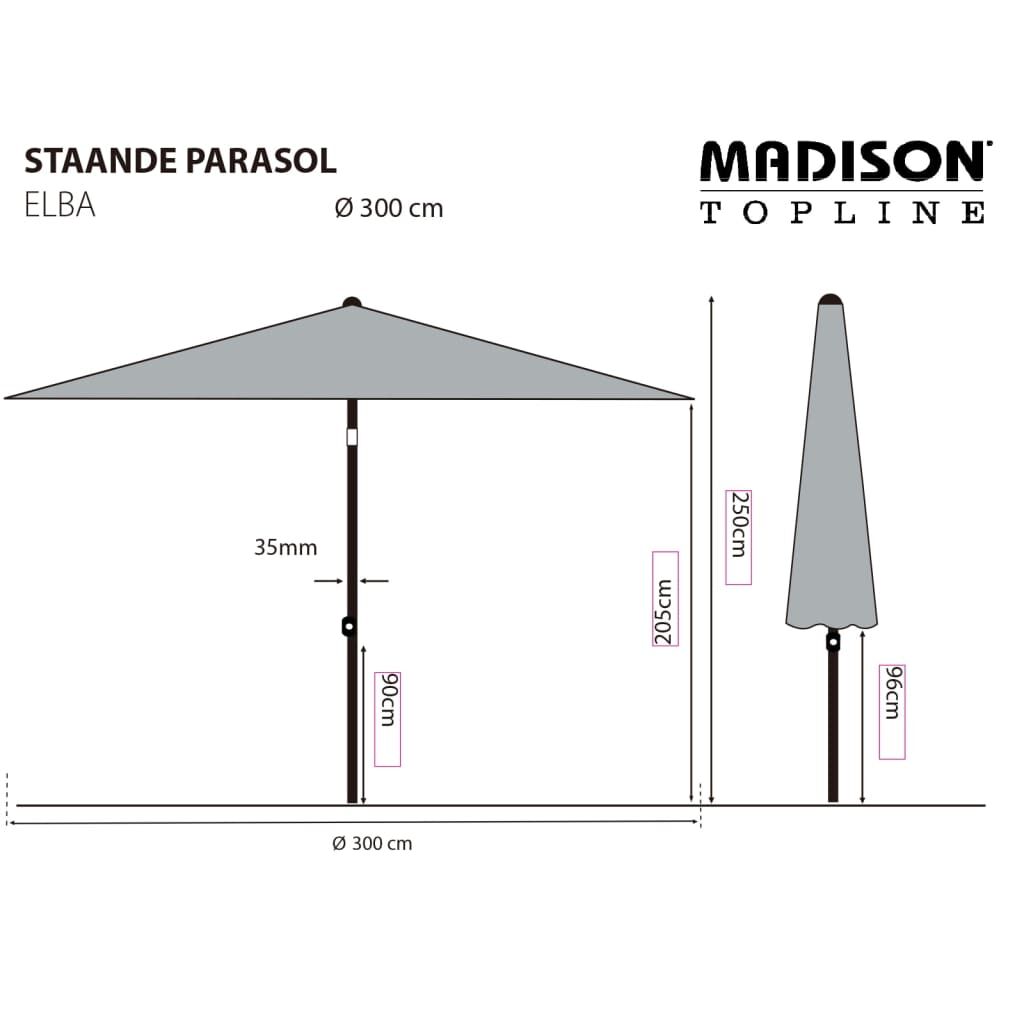 Madison Sombrilla De Jardín Elba Gris 300 Cm_2