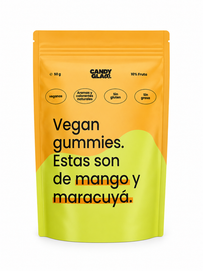 Gummies Veganas Sabor Mango Y Maracuyá Pack 14 Bolsas - Snack Dulce Natural Sin Gluten_1