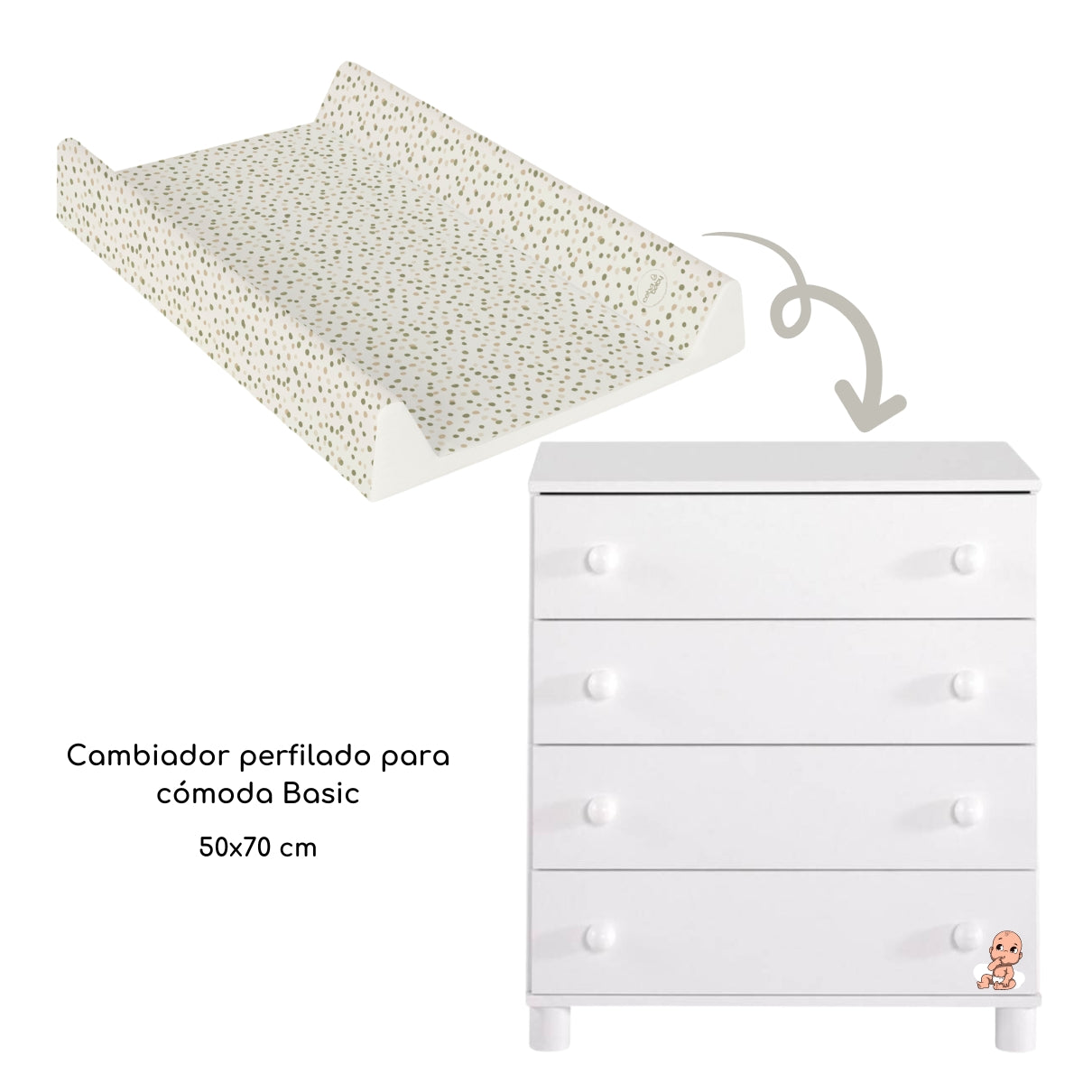 Cambiador Perfilado Para Cómoda Basic Spots_3