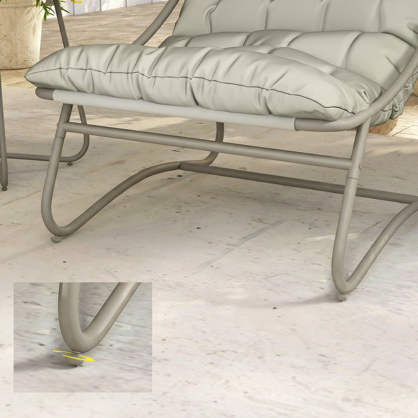 Outsunny Conjunto De Mesa Y Sillas De Terraza Exterior Con Cojines Gris Claro_3