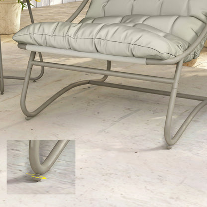 Outsunny Conjunto De Mesa Y Sillas De Terraza Exterior Con Cojines Gris Claro_3