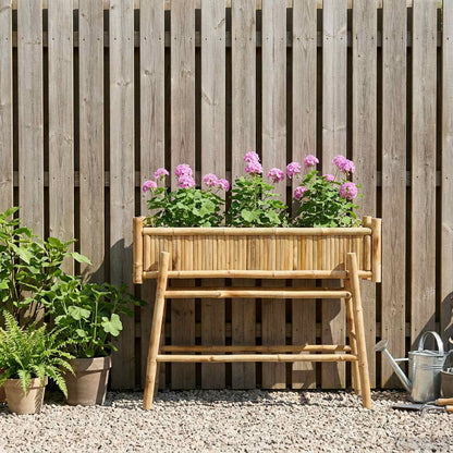 Jardín Macetero Con Soporte Natural 100 X 38 X 74 Cm Bambú_2