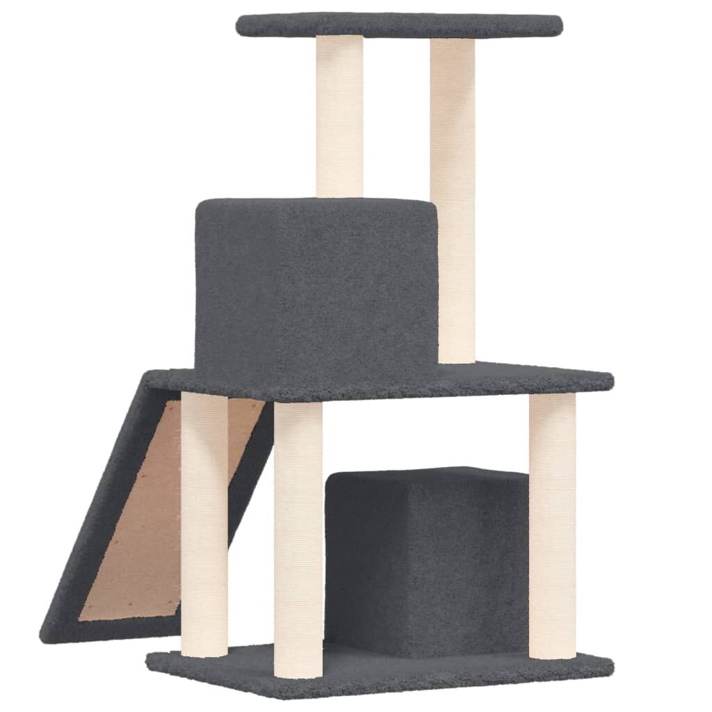 Vidaxl Rascador Para Gatos Con Postes De Sisal Gris Oscuro 82 Cm_4