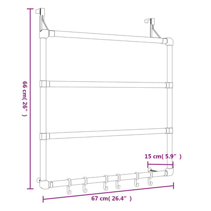 Vidaxl Toallero De Aluminio 67x15x66 Cm_2