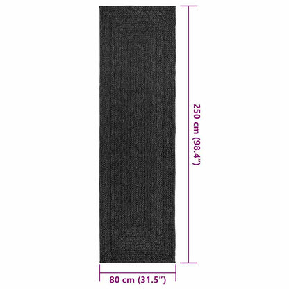 Vidaxl Alfombra Zizur Apariencia Yute Interior Exterior Antracita_2
