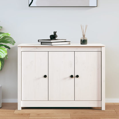 Aparador De Madera Maciza De Pino Blanco 100x35x74 Cm / Vetonek_0