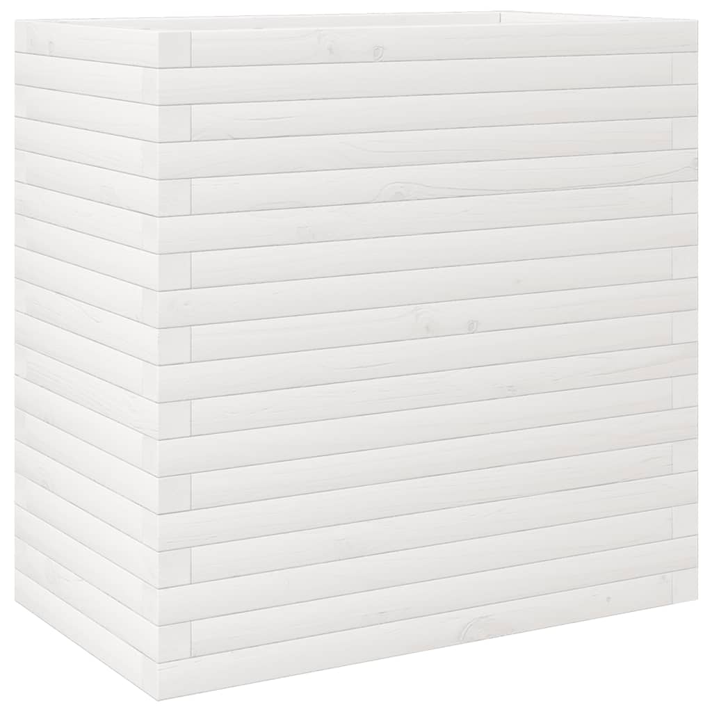Jardinera Madera Maciza De Pino Blanco 70x40x68,5 Cm_0