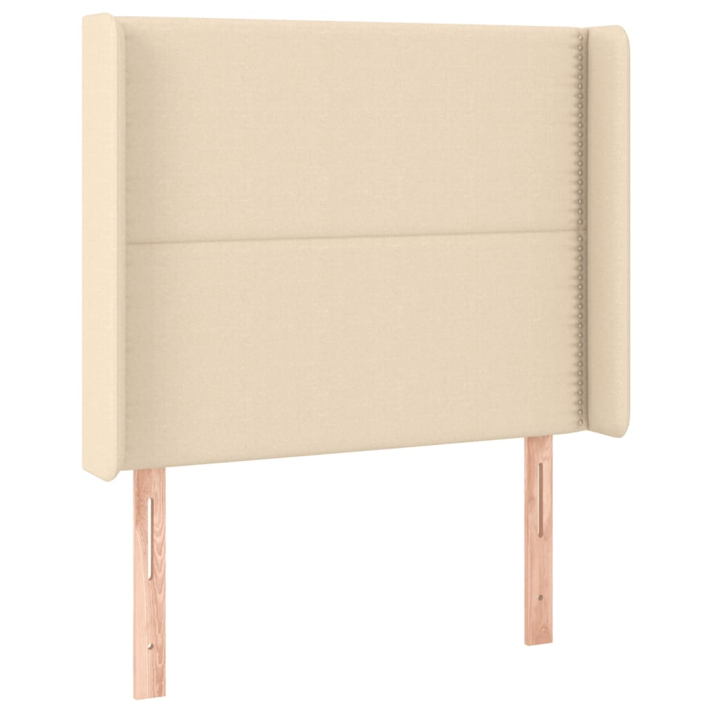 Cama Box Spring Colchón Y Luces Led Tela Color Crema 90x190 Cm / Vetonek_4