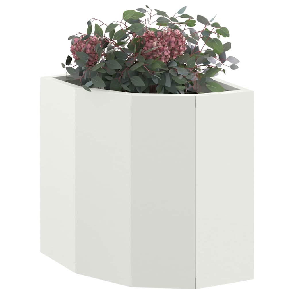 Macetero De Esquina Blanco 30 X 30 X 35 Cm Acero_2