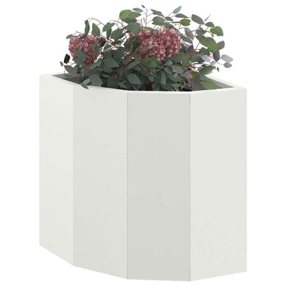 Macetero De Esquina Blanco 30 X 30 X 35 Cm Acero_2