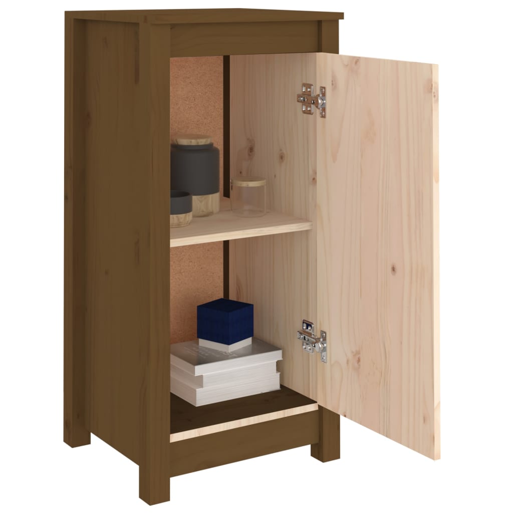 Aparador De Madera Maciza De Pino Marrón Miel 39x35x80 Cm / Vetonek_1