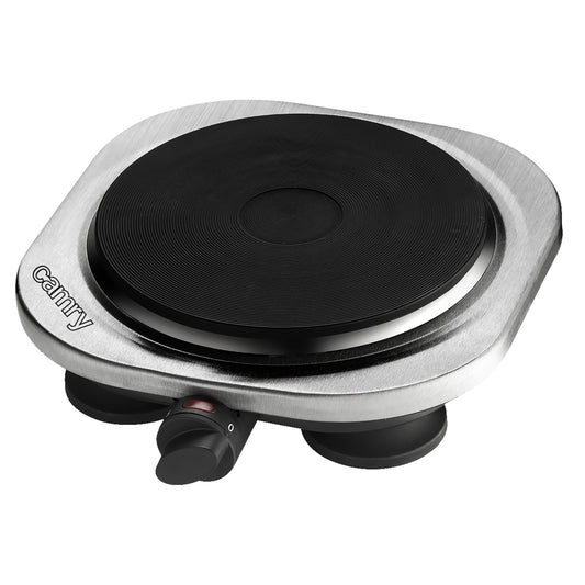 Hornillo Eléctrico, Zona Cocinado 18,5 Cm, Termostato Regulación Continua, Ideal Viaje, Camping Camry Cr6510 Plata_0