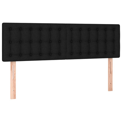 Cama Box Spring Colchón Y Luces Led Tela Negro 140x200 Cm / Vetonek_5