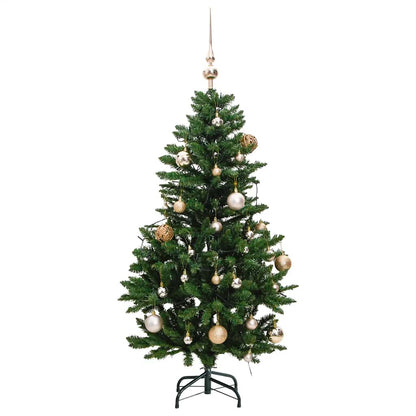 Vidaxl Árbol Navidad Artificial Con Bisagras 150 Led Y Bolas 120 Cm_3