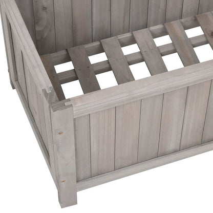 Jardinera Con Enrejado Gris 70x30x135 Cm Madera Maciza De Abeto_5