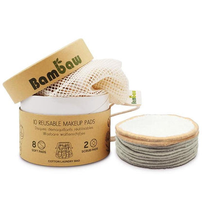 Discos desmaquilhantes reutilizáveis ​​Bambaw, caixa de 10 unidades