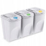 Conjunto De 3 Cubos De Lixo Keden Sortibox Papelera Recick, Branco Quebrado, Volume 3x35l