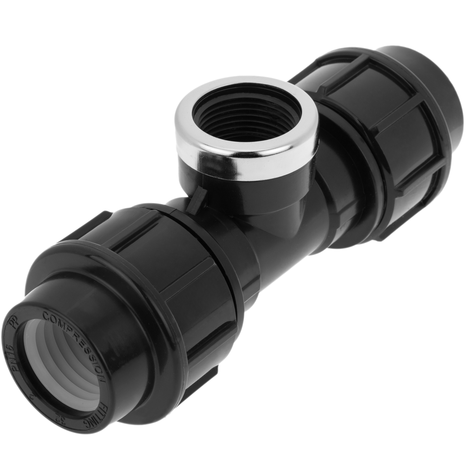 Conexión T Con Rosca Hembra De Polietileno 32 Mm X 1“ Para Sistema De Riego_0