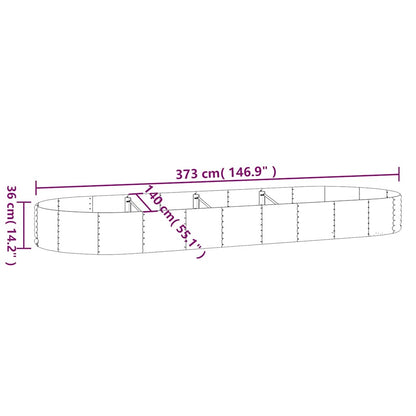 Jardinera Arriate Acero Galvanizado Plata 373x140x36 Cm_5