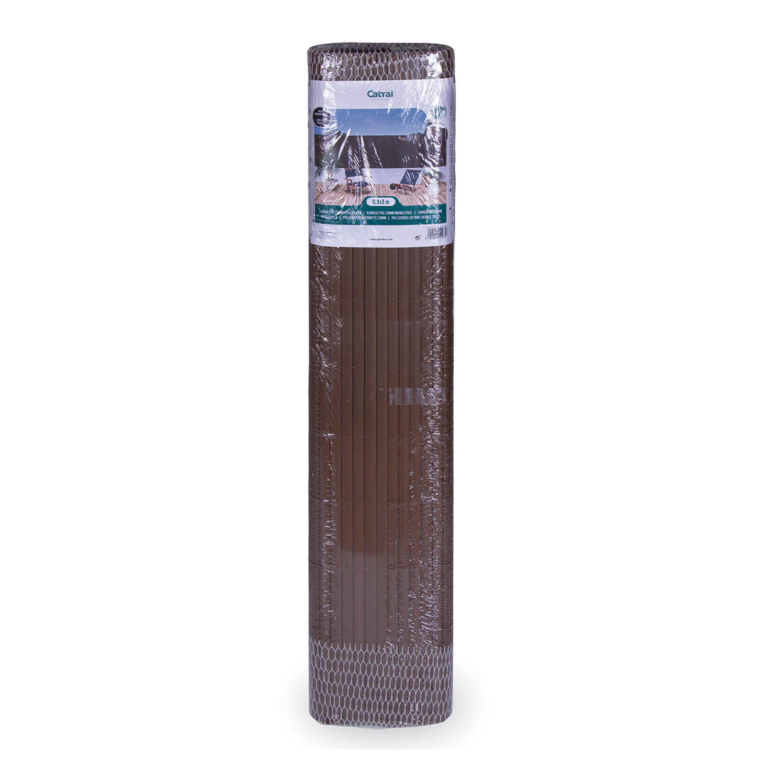 Cañizo Pvc Superior D/c Marrón - Perfecto Para Tu Jardín 2x3 M / Multicolor_2