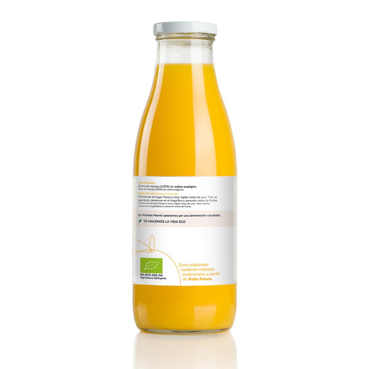 Sumo de laranja 100% fresco da Eco Planeta Huerto 750ml