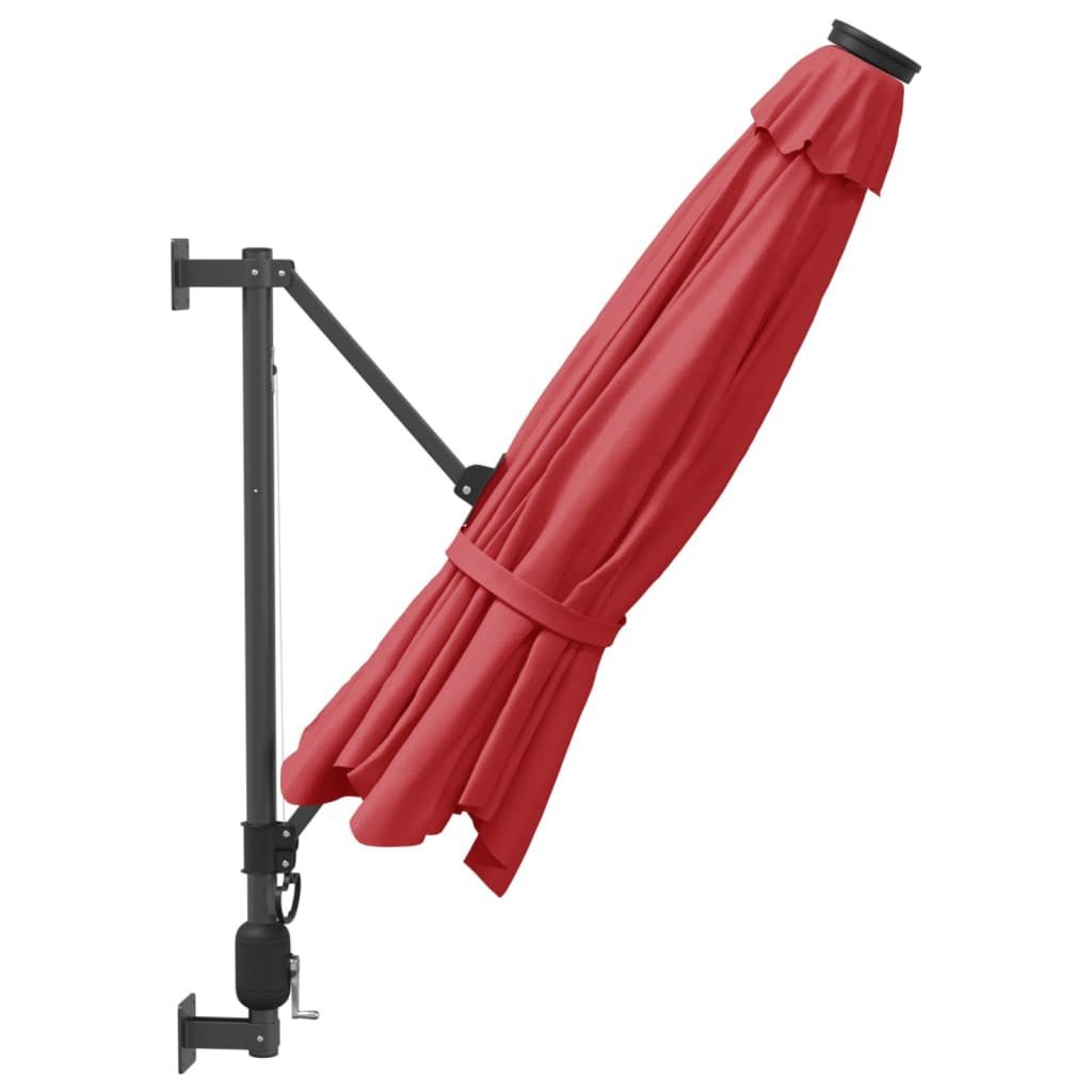 Vidaxl Sombrilla De Pared Rojo Brillante 290 Cm_3
