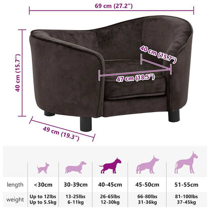 Vidaxl Sofá Para Perro Felpa Marrón 69x49x40 Cm_2