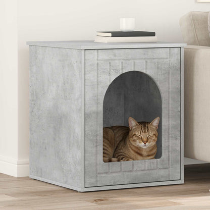 Casa Para Gatos Concreto 53 X 52 X 62 Cm Madera De Ingeniería_1
