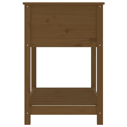 Jardinera Con Estante Madera Maciza Marrón Miel 82,5x54x81 Cm_5