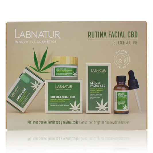 Pack Rutina Facial CBD Labnatur | Jabón, Sérum y Crema con Aceite de Cáñamo | Piel Sensible | Vegano y Sin THC_0