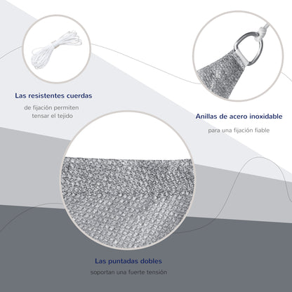 Outsunny Toldo Vela De Sombra Rectangular 4x3 M Protección Rayos Uv Gris_5