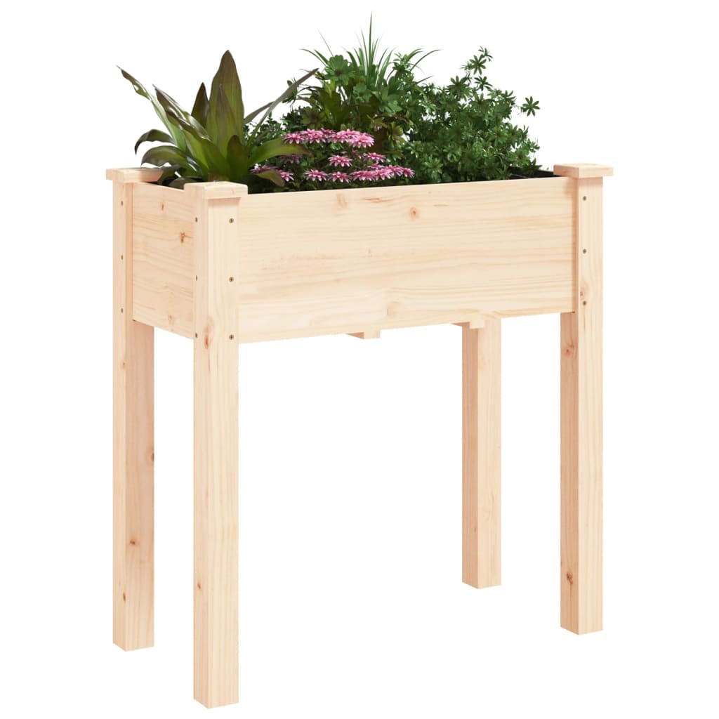 Jardinera Con Forro Interior Madera Maciza De Abeto 71x37x76 Cm_2